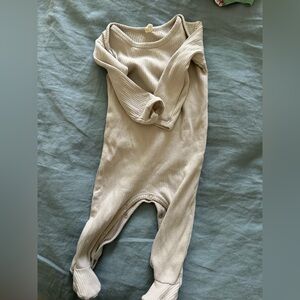 Quincy May Tan Ribbed Baby Onesie 6-12 months